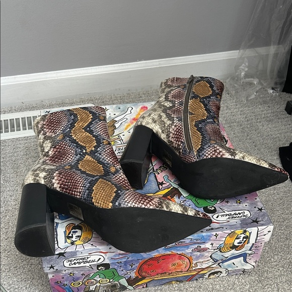 Jeffrey Campbell Colorful Snakeskin Ankle Boots - Picture 7 of 7